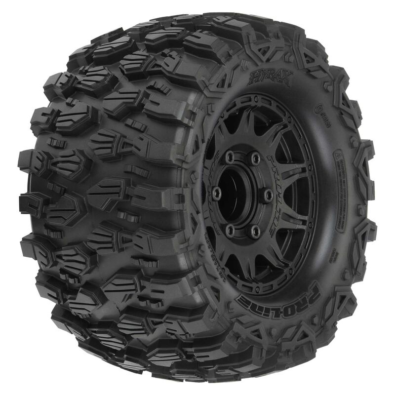 1/10 Hyrax Front/Rear 2.8" MT Tires Mounted 12mm Black Raid (2) JK